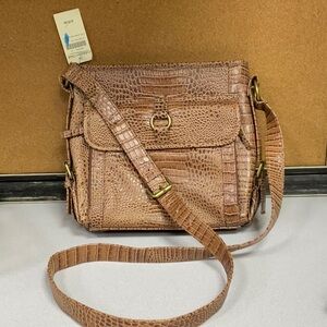 Coldwater Creek ,Crocodile Embossed Crossbody Bag